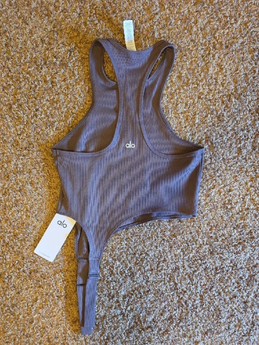 ALO Yoga Ribbed Revelation Tank Crop Tank in Raisinette- M